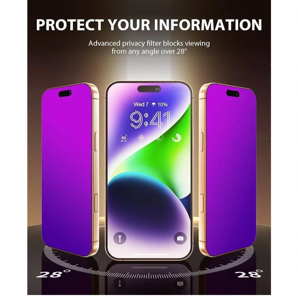 iPhone 17 PRO Privacy Screen Protector Anti-Spy Anti-Blue Light